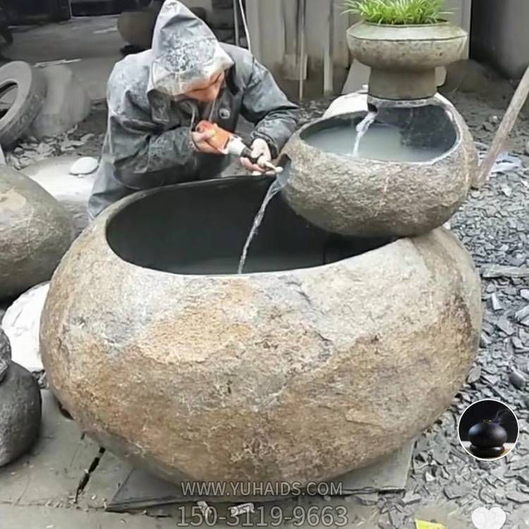 創(chuàng  )意大理石石雕流水擺件庭院雕塑