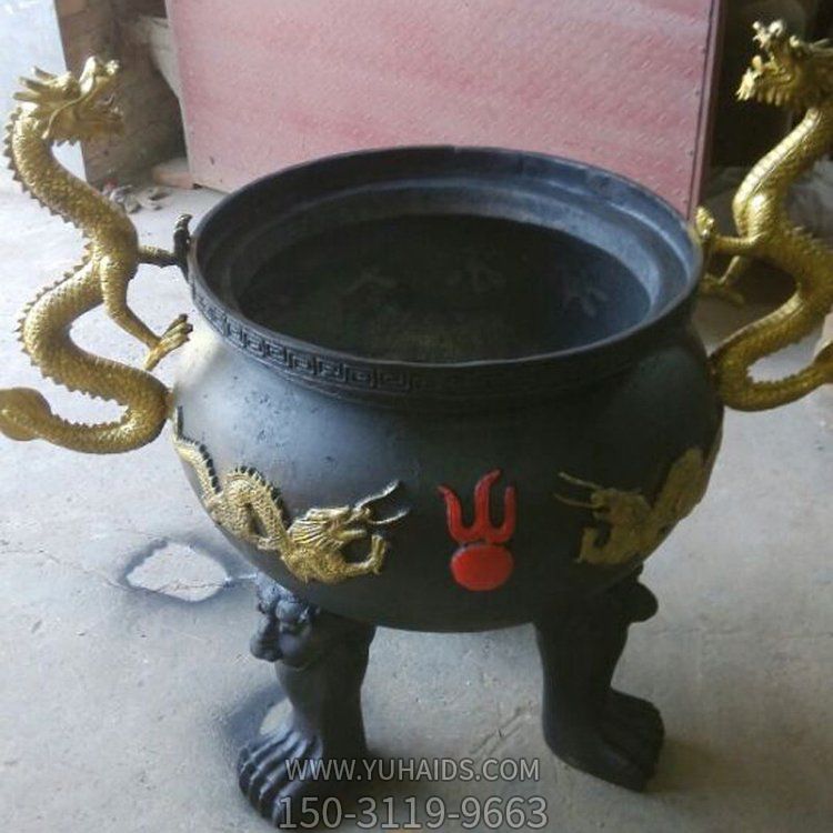 銅雕戶(hù)外寺廟大型香爐雕塑