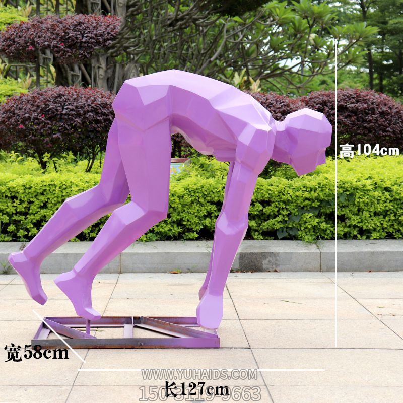 學(xué)校戶(hù)外抽象跑步運動(dòng)人物剪影玻璃鋼雕塑
