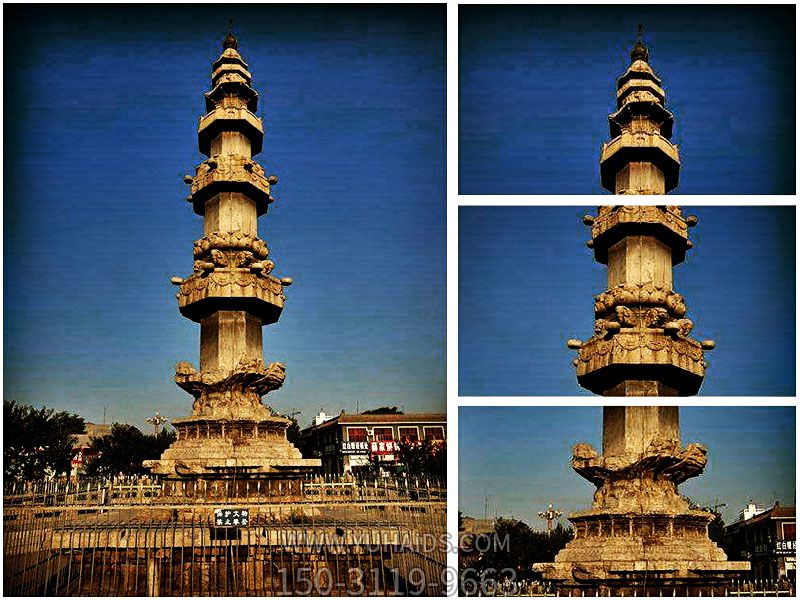 古建筑景區大理石浮雕石經(jīng)幢雕塑