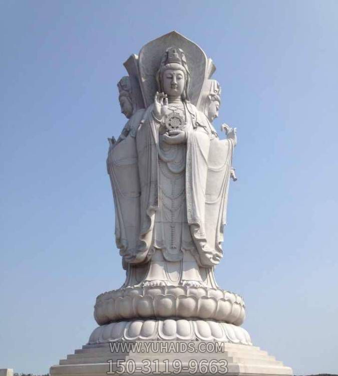 戶(hù)外景區大型四面石雕觀(guān)音立式佛像
