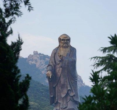 戶(hù)外大型鑄銅老子雕像，仿古做舊古代名人擺件