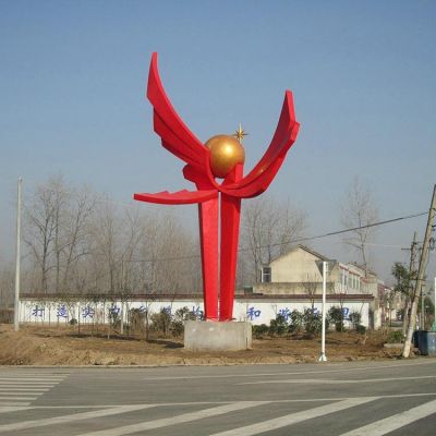 廣場(chǎng)大型不銹鋼創(chuàng  )意景觀(guān)雕塑擺件