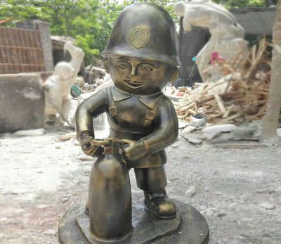 公園銅雕小八路軍人物景觀(guān)八路軍雕塑