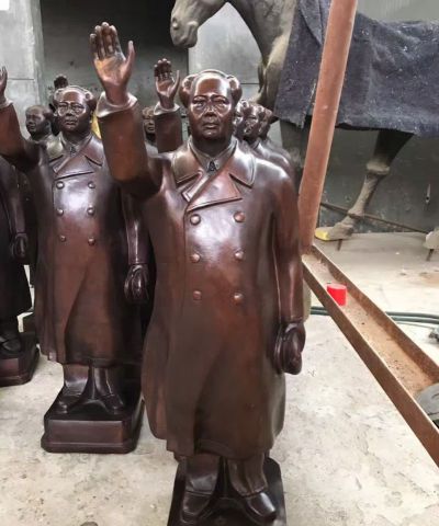 景區戶(hù)外園林銅揮手的偉人毛澤東雕塑