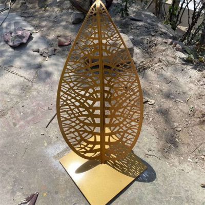 不銹鋼鏤空抽象樓盤(pán)小區水景擺件雕塑