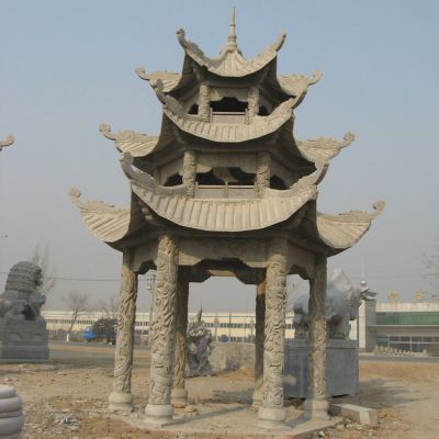歐式大理石石雕戶(hù)外園林景觀(guān)涼亭雕塑
