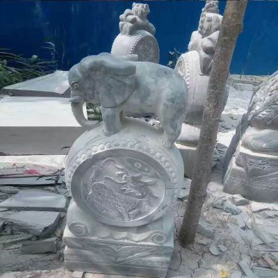 天然石材小象抱鼓石鎮宅招財門(mén)墩庭院門(mén)口擺件
