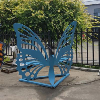 不銹鋼鏤空創(chuàng  )意蝴蝶幼兒園小區公園擺件