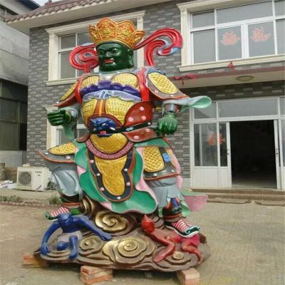 樹(shù)脂玻璃鋼彩繪噴漆四大金剛佛像景區寺院擺件