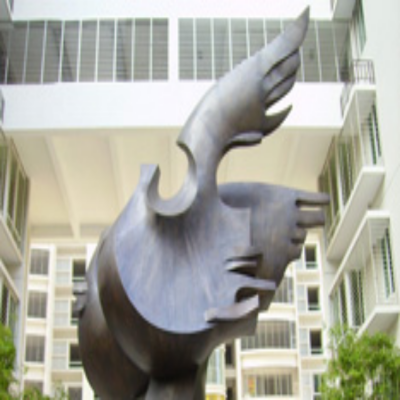 校園廣場(chǎng)不銹鋼抽象創(chuàng  )意標志景觀(guān)