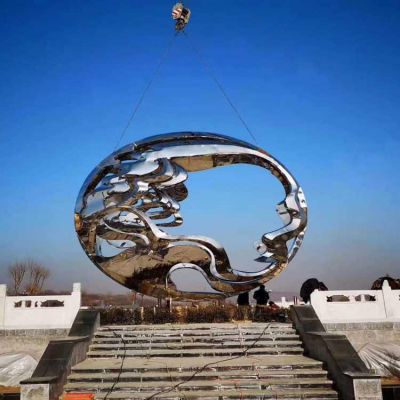 酒店廣場(chǎng)不銹鋼鏡面創(chuàng  )意園林景觀(guān)雕塑