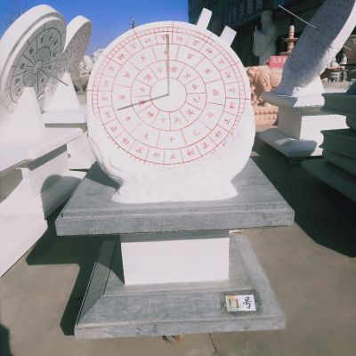 景區漢白玉石雕浮雕創(chuàng  )意日晷雕塑
