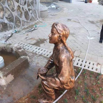 情景玻璃鋼仿銅人物景觀(guān)擺件