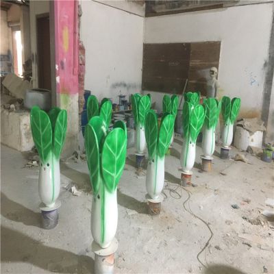 玻璃鋼卡通小油菜，仿真植物雕塑
