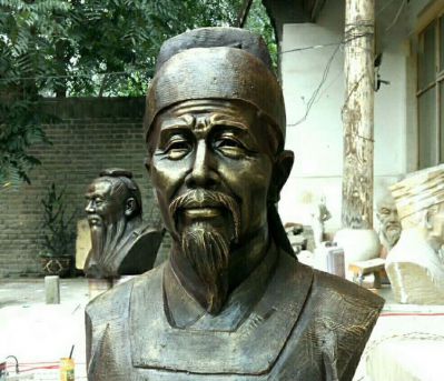 杜甫雕塑 景觀(guān)學(xué)院鑄造彩繪杜甫胸像銅雕