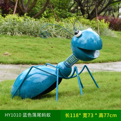 花園廣場(chǎng)藍色落尾玻璃鋼螞蟻雕塑