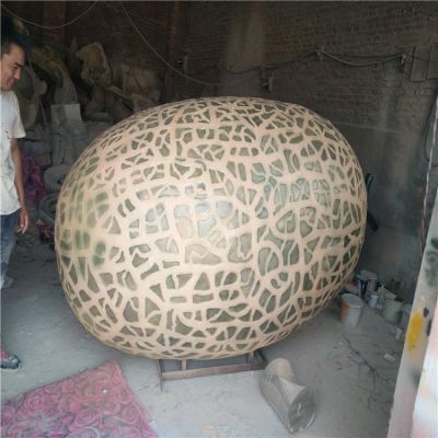 大型玻璃鋼水果景觀(guān)哈密瓜雕塑