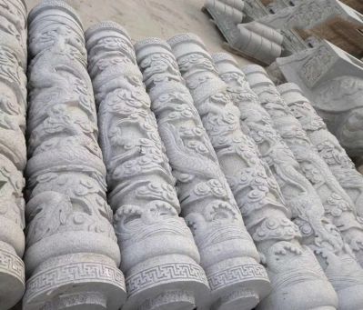 建筑園林景區擺放華表盤(pán)龍柱裝飾品