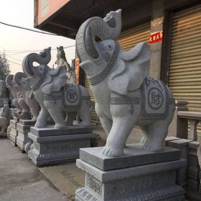 大理石石雕戶(hù)外庭院酒店門(mén)口招財大象
