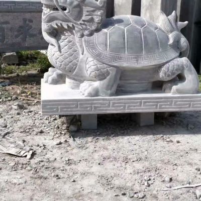 四圣獸之龍龜，青石石材雕刻玄武