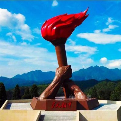 大型戶(hù)外廣場(chǎng)景觀(guān)不銹鋼火炬雕塑 