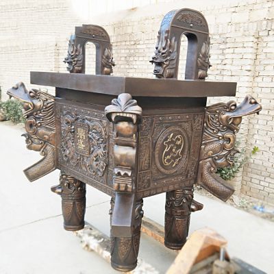景區大型仿古文物景觀(guān)浮雕鼎雕塑