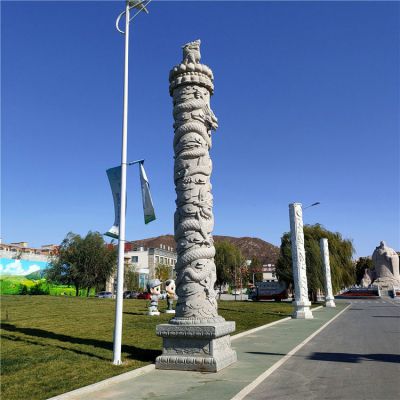 戶(hù)外街道大理石石雕浮雕文化柱雕塑