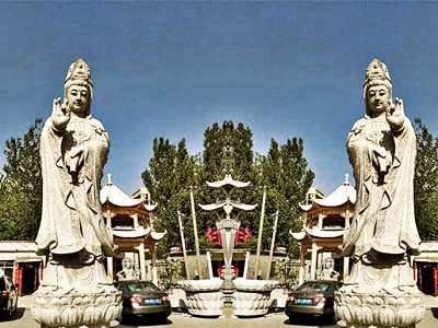 景區戶(hù)外大型大理石石雕觀(guān)音雕塑
