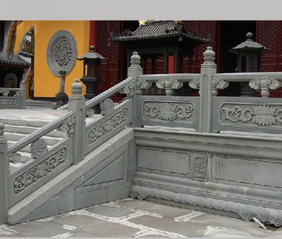 寺院景觀(guān)基底仿古青石雕刻花紋欄桿