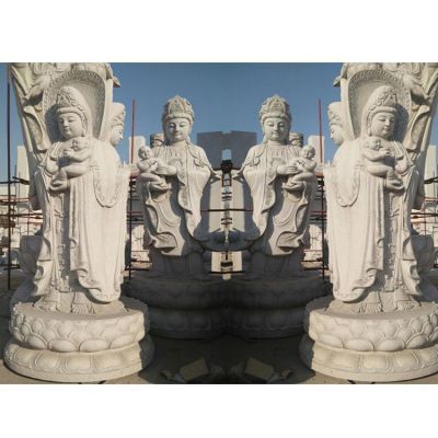 大理石石雕戶(hù)外園林景觀(guān)送子觀(guān)音雕塑