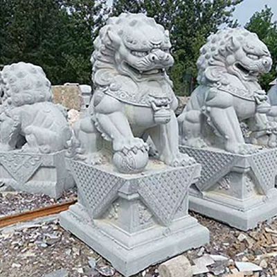 青石浮雕庭院公司大門(mén)鎮宅招財石獅子擺件