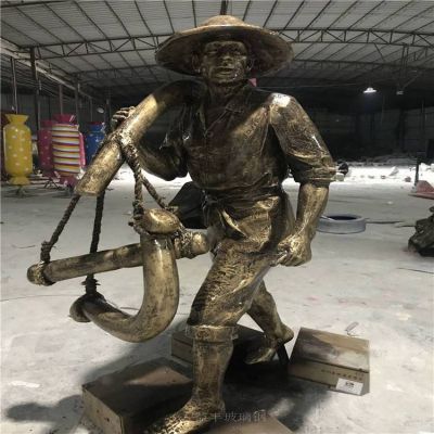 農耕主題人物雕塑 玻璃鋼景觀(guān)小品雕塑