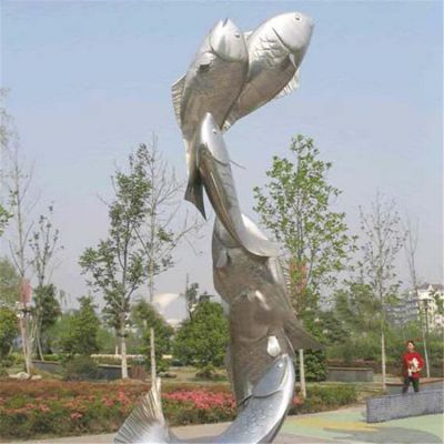 不銹鋼景觀(guān)戶(hù)外鯉魚(yú)雕塑