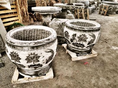 仿古做舊石雕創(chuàng  )意青石庭院缸雕塑