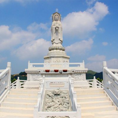 景區景點(diǎn)大型創(chuàng  )意大理石石雕觀(guān)世音菩薩