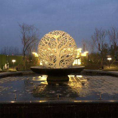 戶(hù)外園林廣場(chǎng)不銹鋼創(chuàng  )意鏤空球雕塑