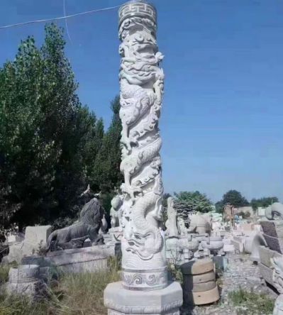 大理石石雕戶(hù)外園林景觀(guān)文化柱雕塑