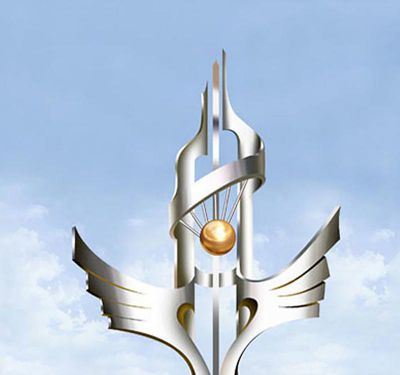 大廈廣場(chǎng)景觀(guān)創(chuàng  )意抽象不銹鋼白鋼翅膀雕塑