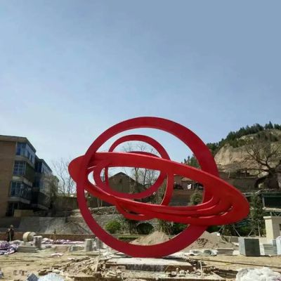 園林戶(hù)外不銹鋼創(chuàng  )意圓環(huán)雕塑擺件