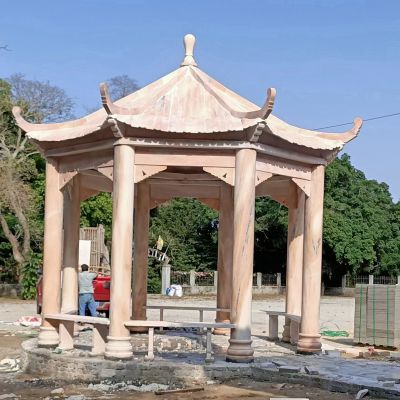 花崗巖戶(hù)外八角景區公園休閑涼亭
