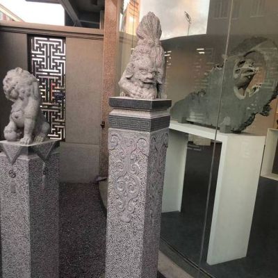 大理石石雕庭院門(mén)口鎮宅拴馬樁