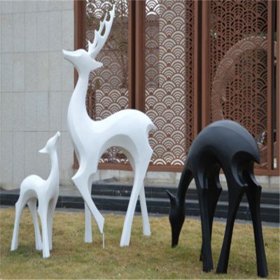 園林戶(hù)外玻璃鋼抽象動(dòng)物景觀(guān)鹿