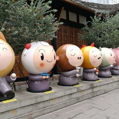 旅游景區擺放創(chuàng  )意玻璃鋼卡通彩繪十二生肖動(dòng)物雕塑