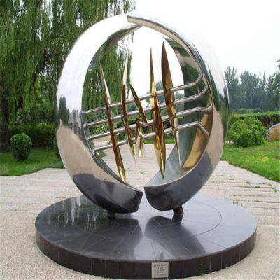 不銹鋼園林抽象鏤空圓形 創(chuàng  )意造型雕塑