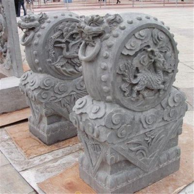 戶(hù)外園林別墅門(mén)口鎮宅浮雕石雕大型抱鼓石