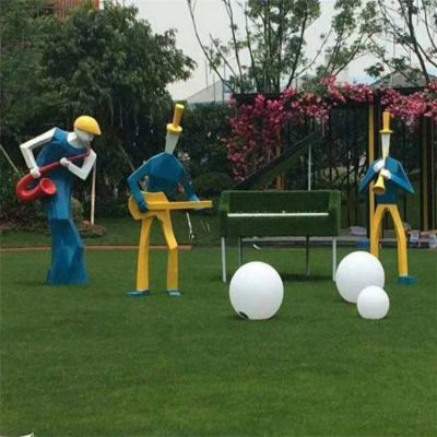 玻璃鋼抽象演奏音樂(lè )人物公園綠地小品擺件地雕塑