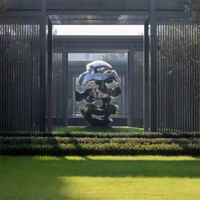 房產(chǎn) 不銹鋼抽象鏤空圓草坪園林景觀(guān)雕塑