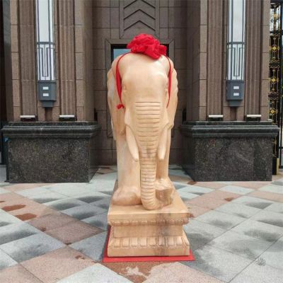 酒店石雕招財象石雕 門(mén)口園林擺件雕塑