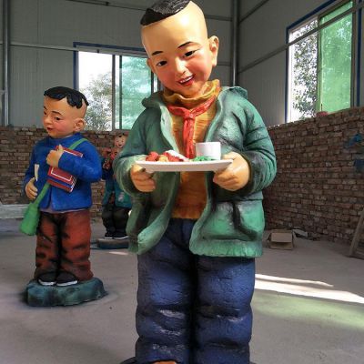 園林廣場(chǎng)校園玻璃鋼彩繪兒童景觀(guān)擺件